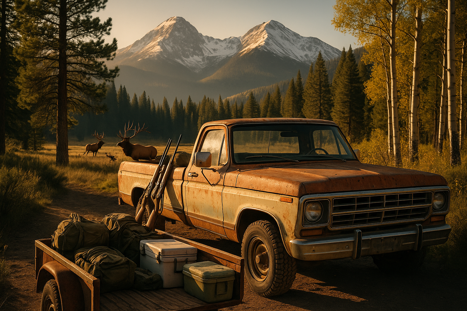 Elk Hunting with old truck